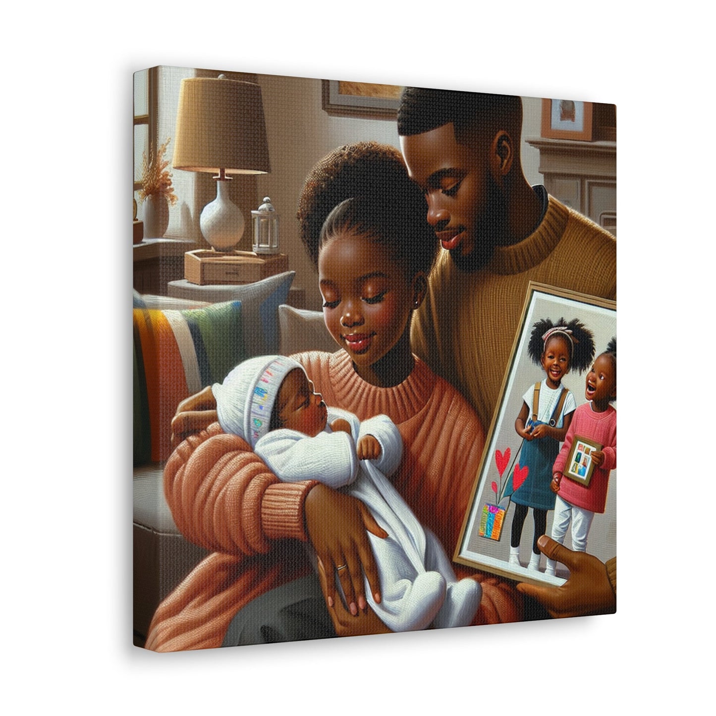 "Family Bliss: A Heartwarming Portrait" - Canvas - Authentic4Us