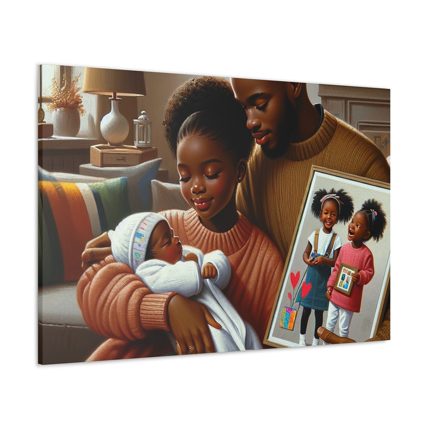 "Family Bliss: A Heartwarming Portrait" - Canvas - Authentic4Us