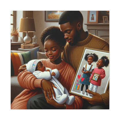 "Family Bliss: A Heartwarming Portrait" - Canvas - Authentic4Us