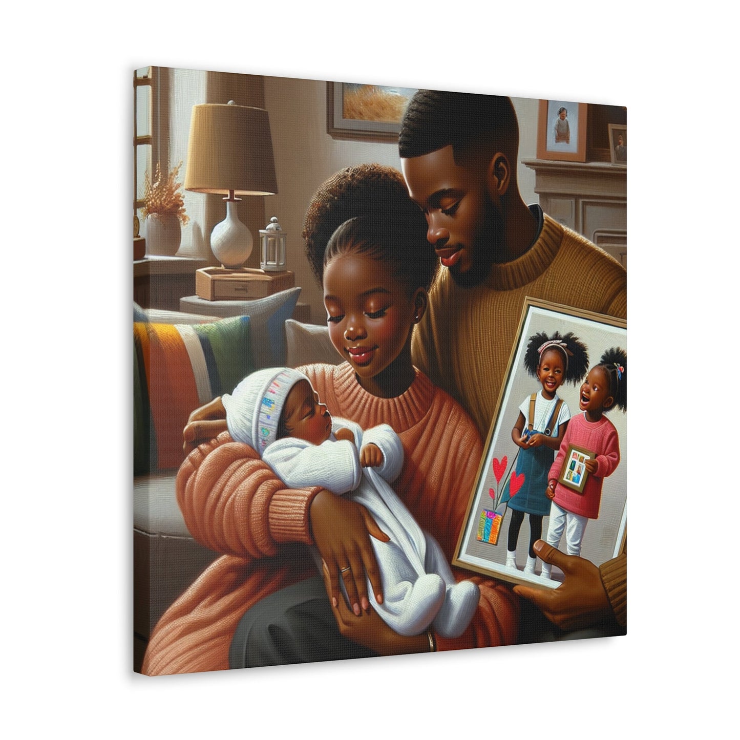 "Family Bliss: A Heartwarming Portrait" - Canvas - Authentic4Us