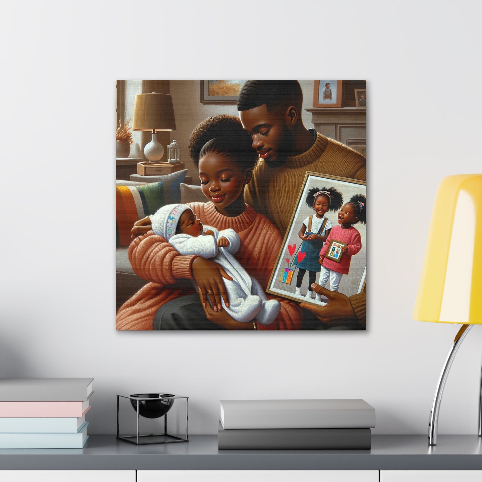 "Family Bliss: A Heartwarming Portrait" - Canvas - Authentic4Us