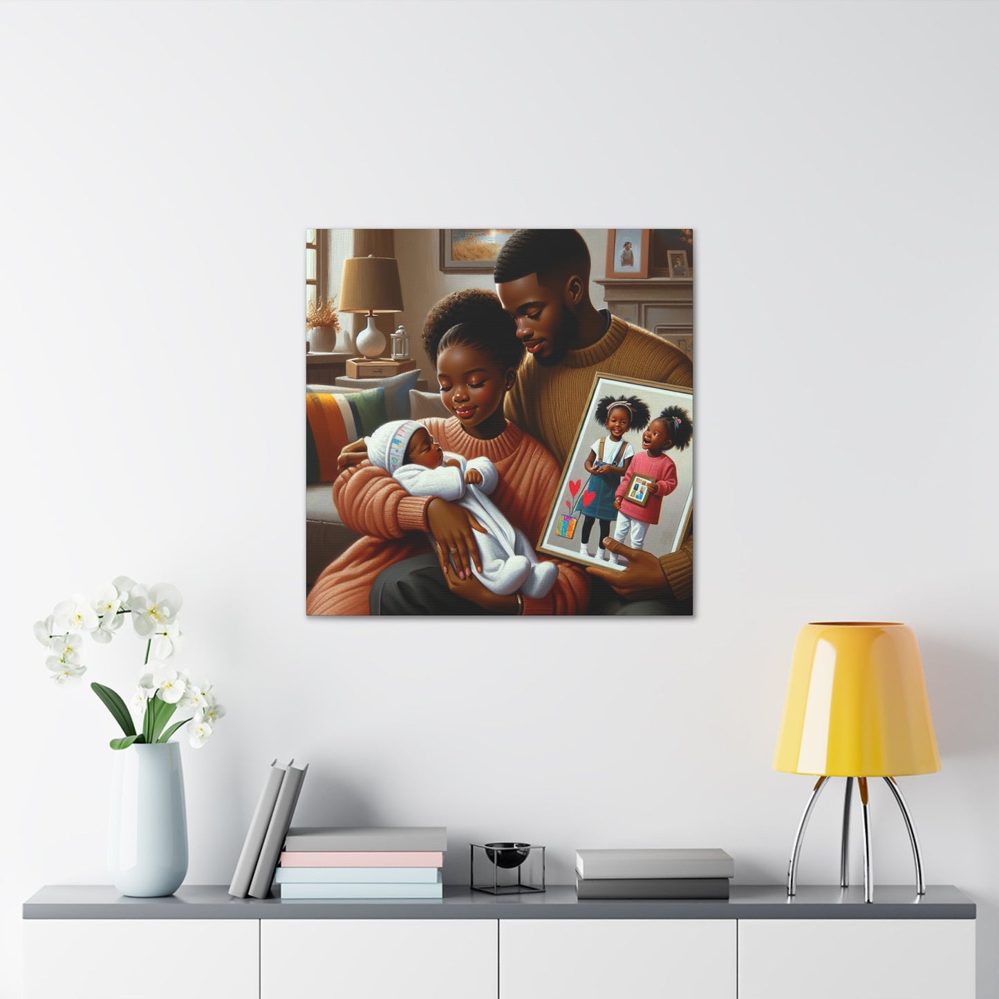 "Family Bliss: A Heartwarming Portrait" - Canvas - Authentic4Us