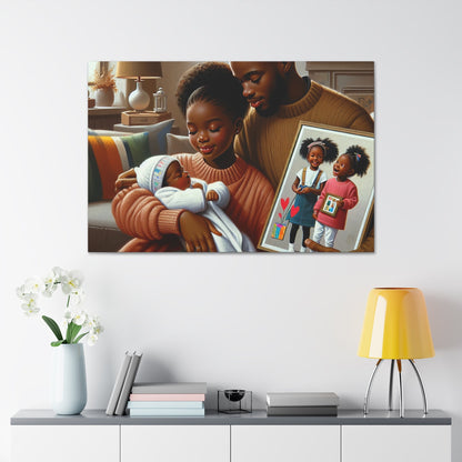 "Family Bliss: A Heartwarming Portrait" - Canvas - Authentic4Us