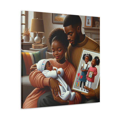 "Family Bliss: A Heartwarming Portrait" - Canvas - Authentic4Us