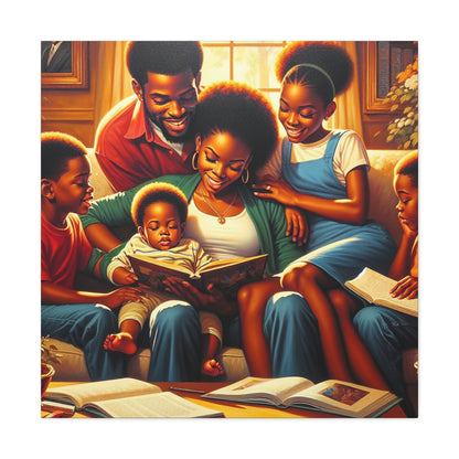 "Family Reading Bliss" - Canvas - Authentic4Us