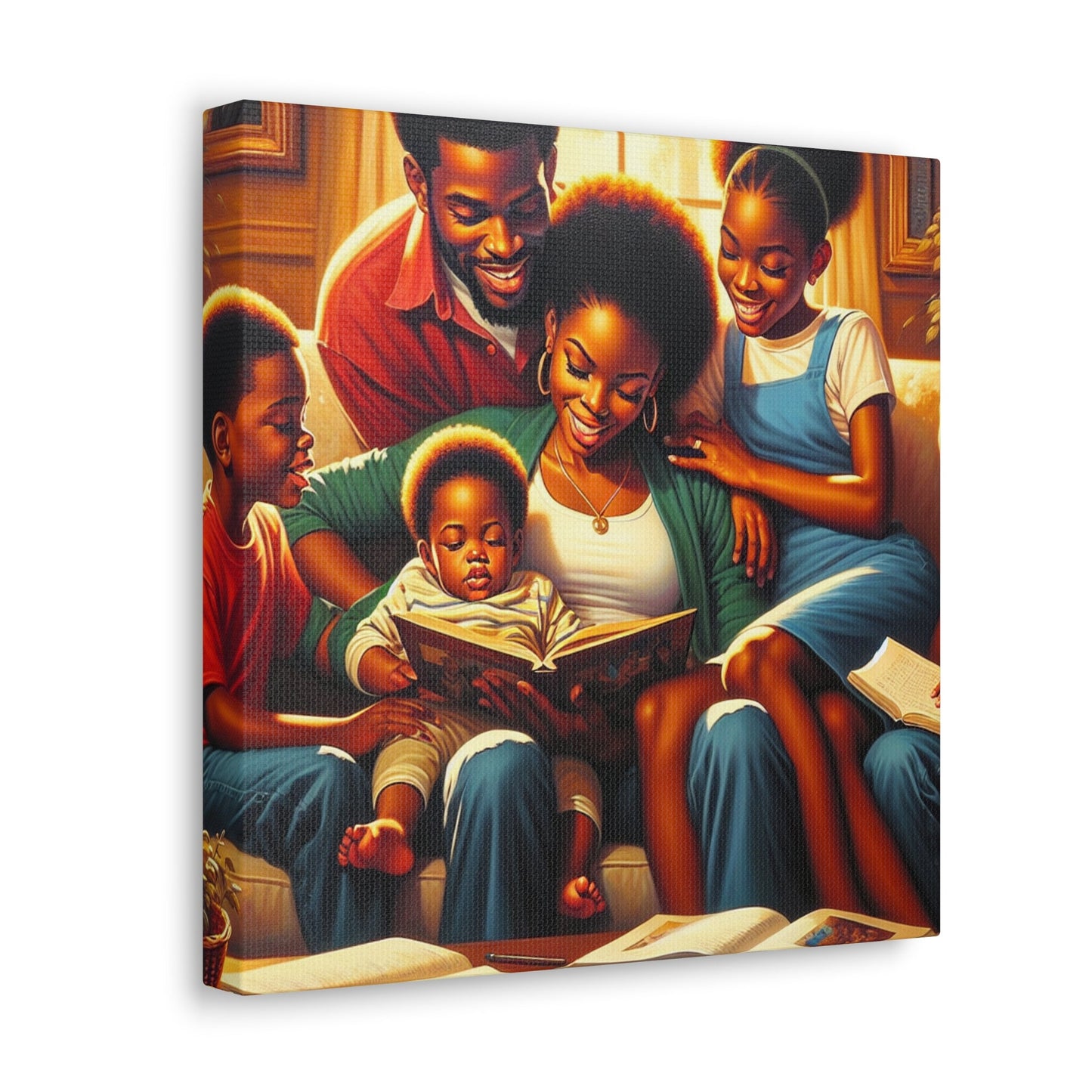 "Family Reading Bliss" - Canvas - Authentic4Us