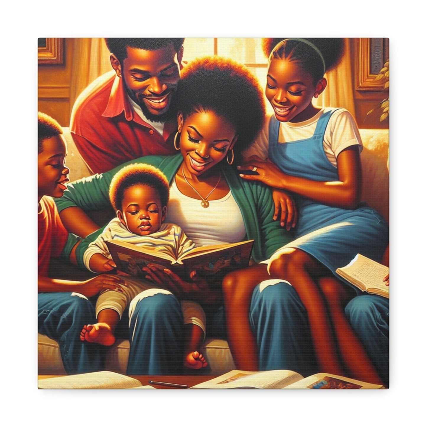 "Family Reading Bliss" - Canvas - Authentic4Us