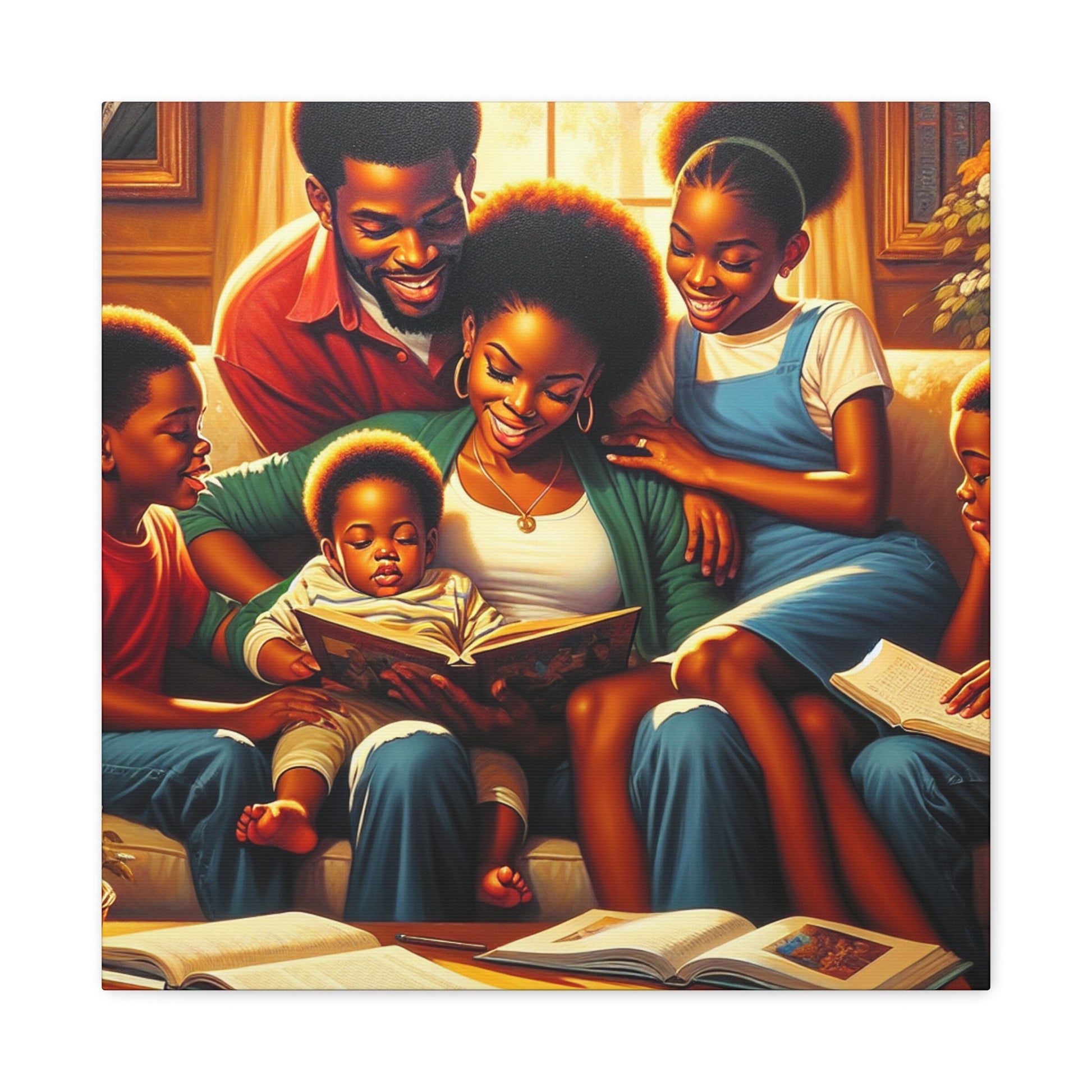 "Family Reading Bliss" - Canvas - Authentic4Us