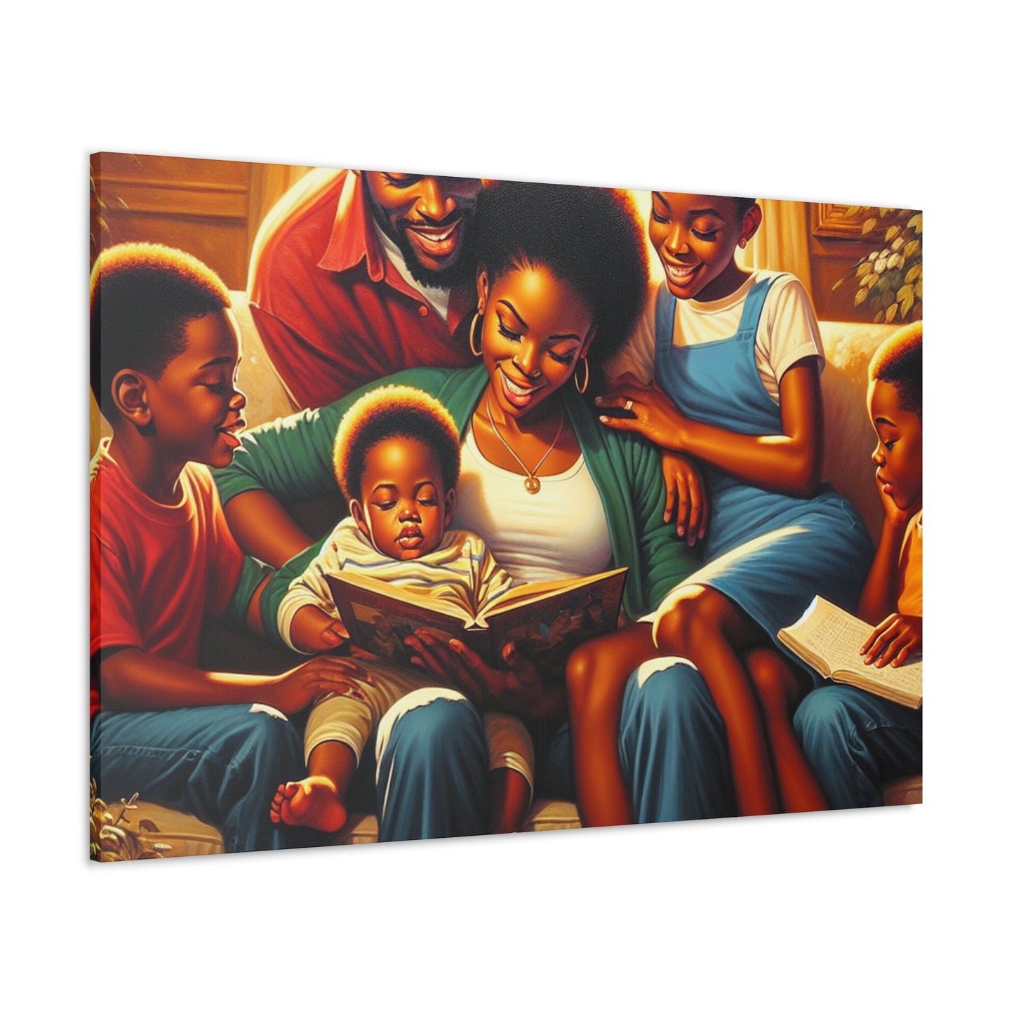 "Family Reading Bliss" - Canvas - Authentic4Us