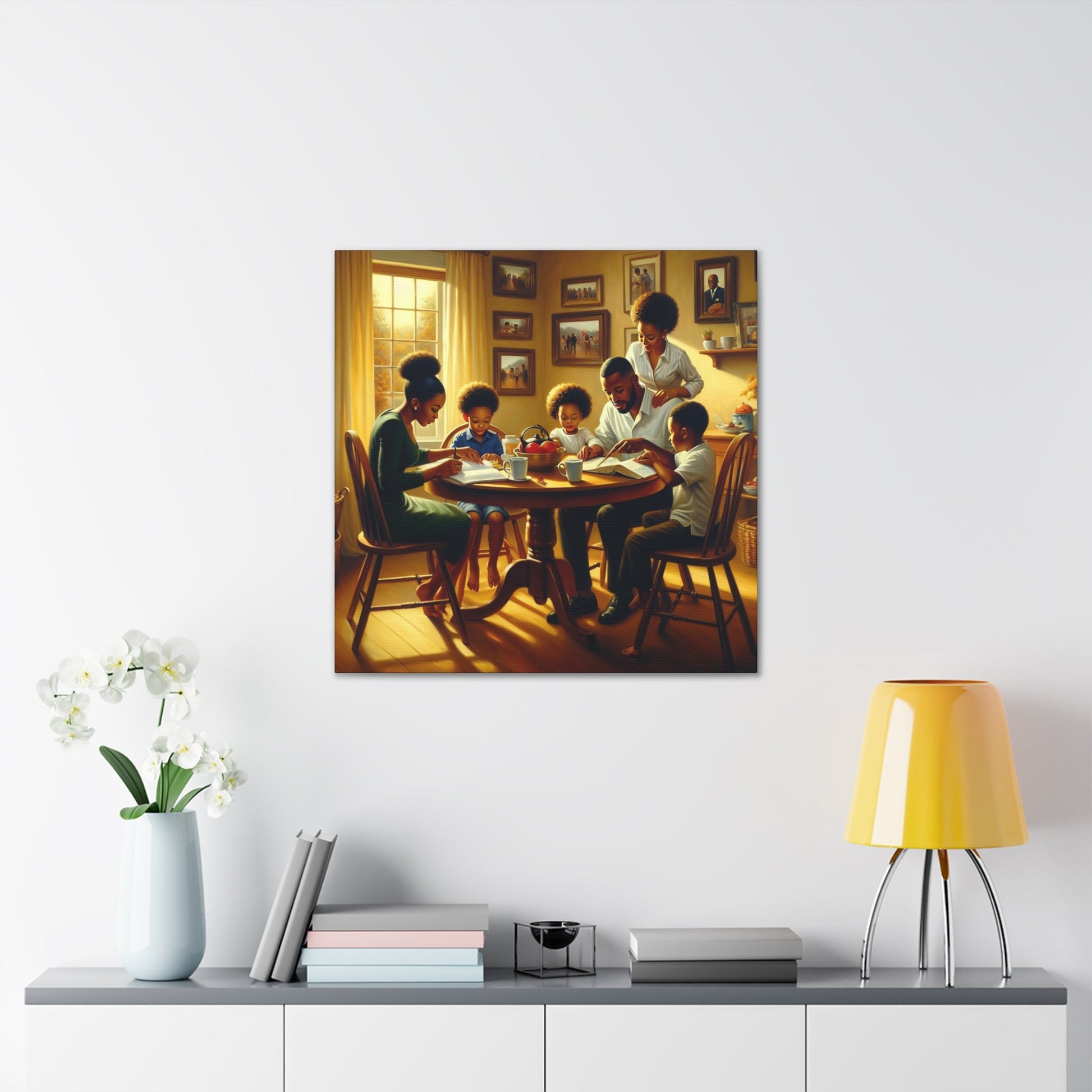 "Family Time: A Cozy Study" - Canvas - Authentic4Us