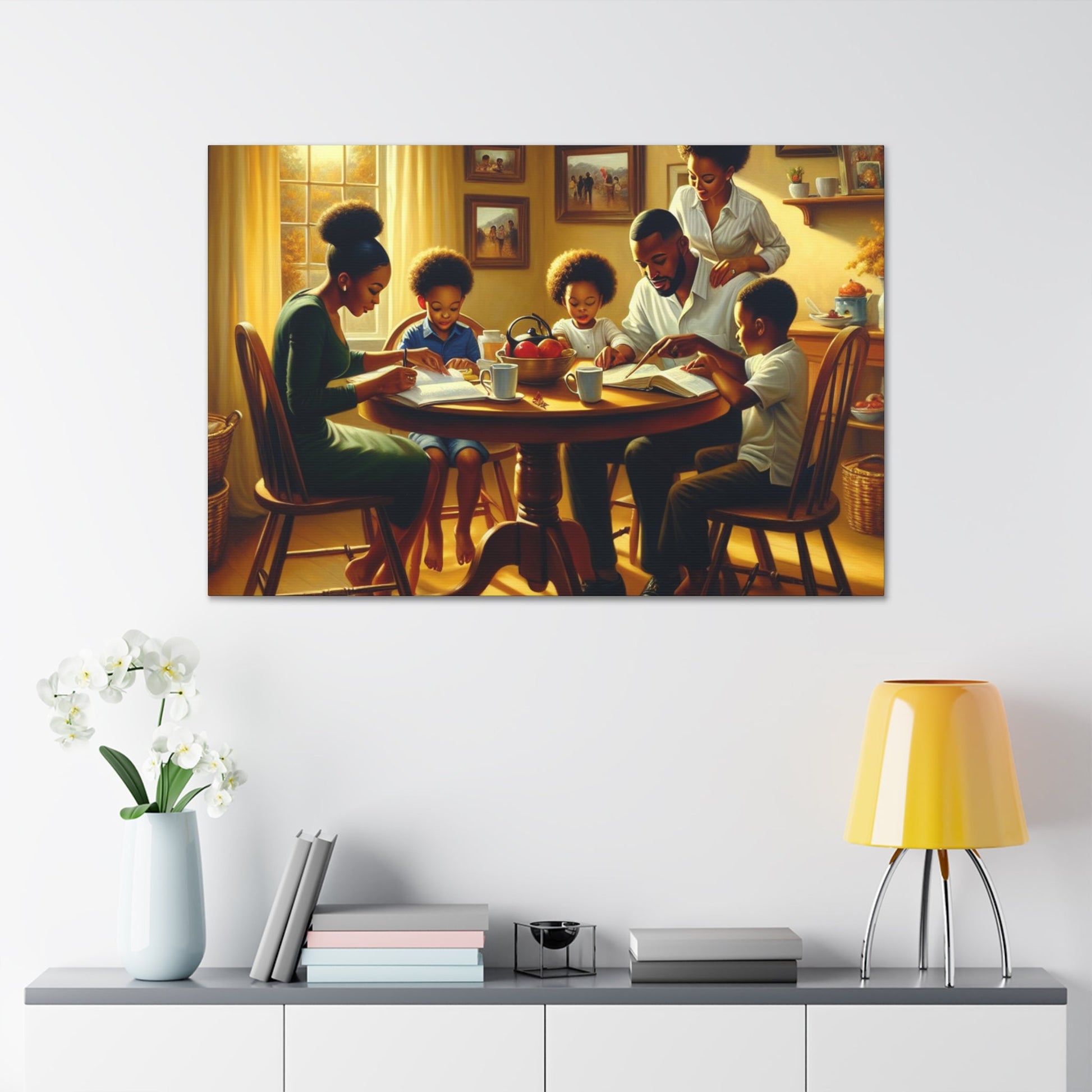 "Family Time: A Cozy Study" - Canvas - Authentic4Us