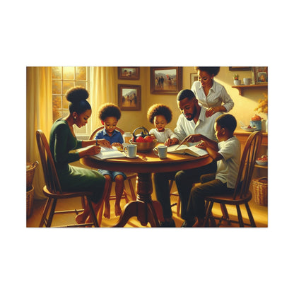 "Family Time: A Cozy Study" - Canvas - Authentic4Us