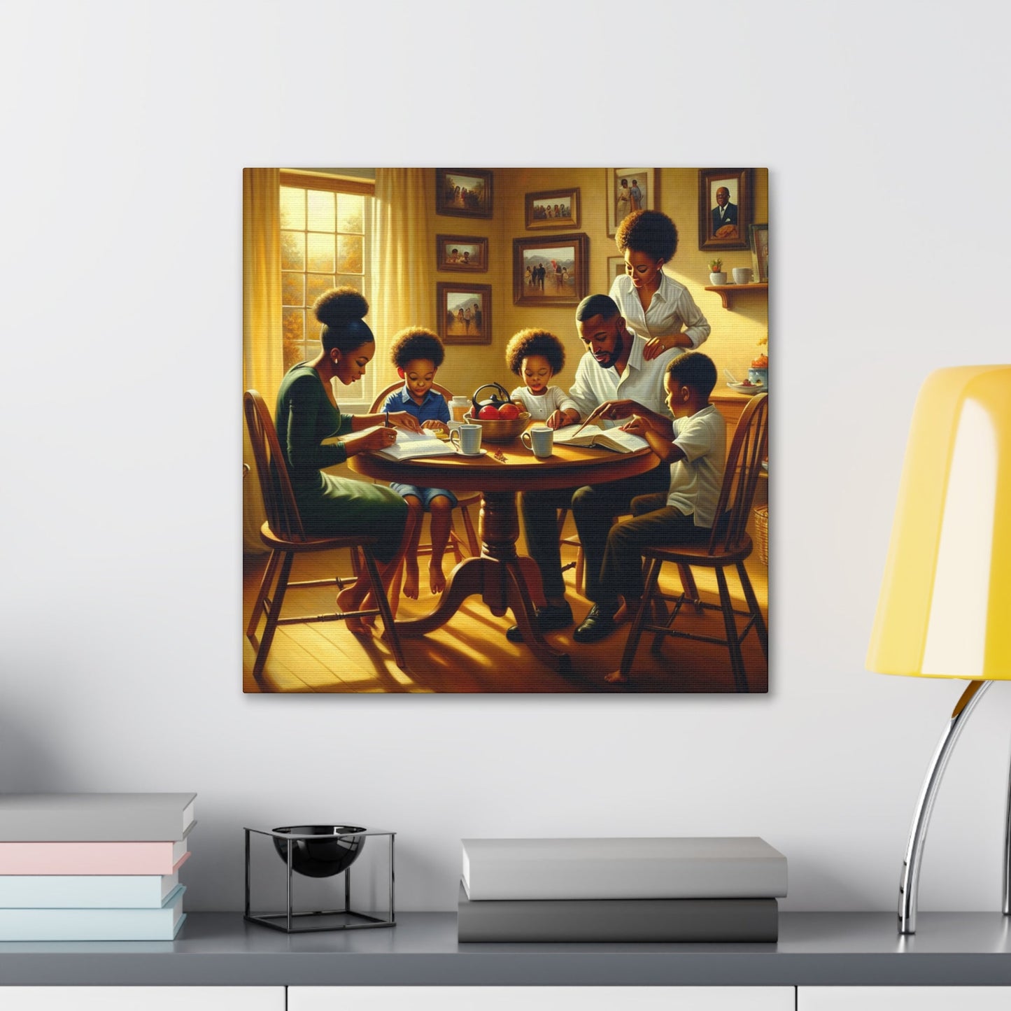 "Family Time: A Cozy Study" - Canvas - Authentic4Us