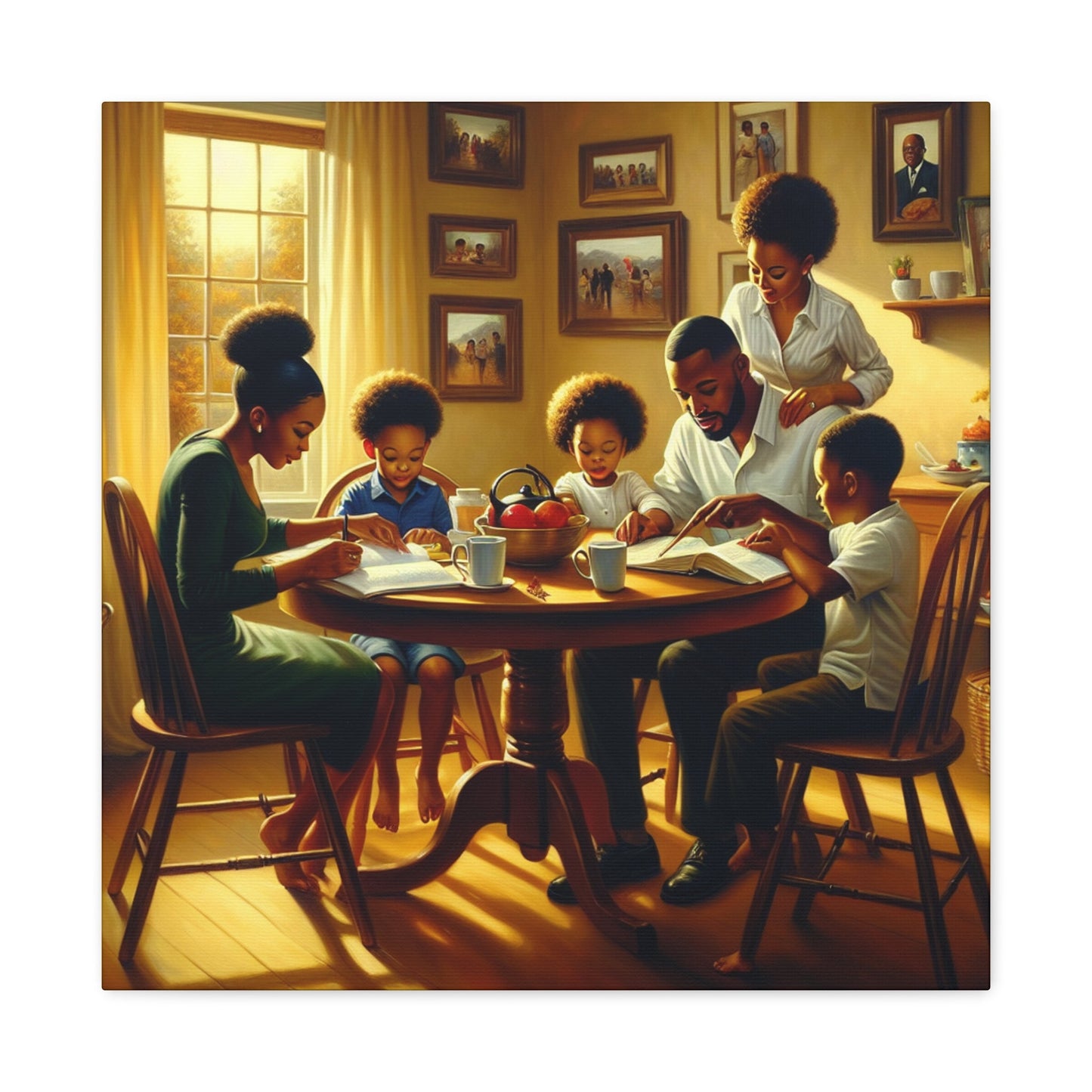 "Family Time: A Cozy Study" - Canvas - Authentic4Us