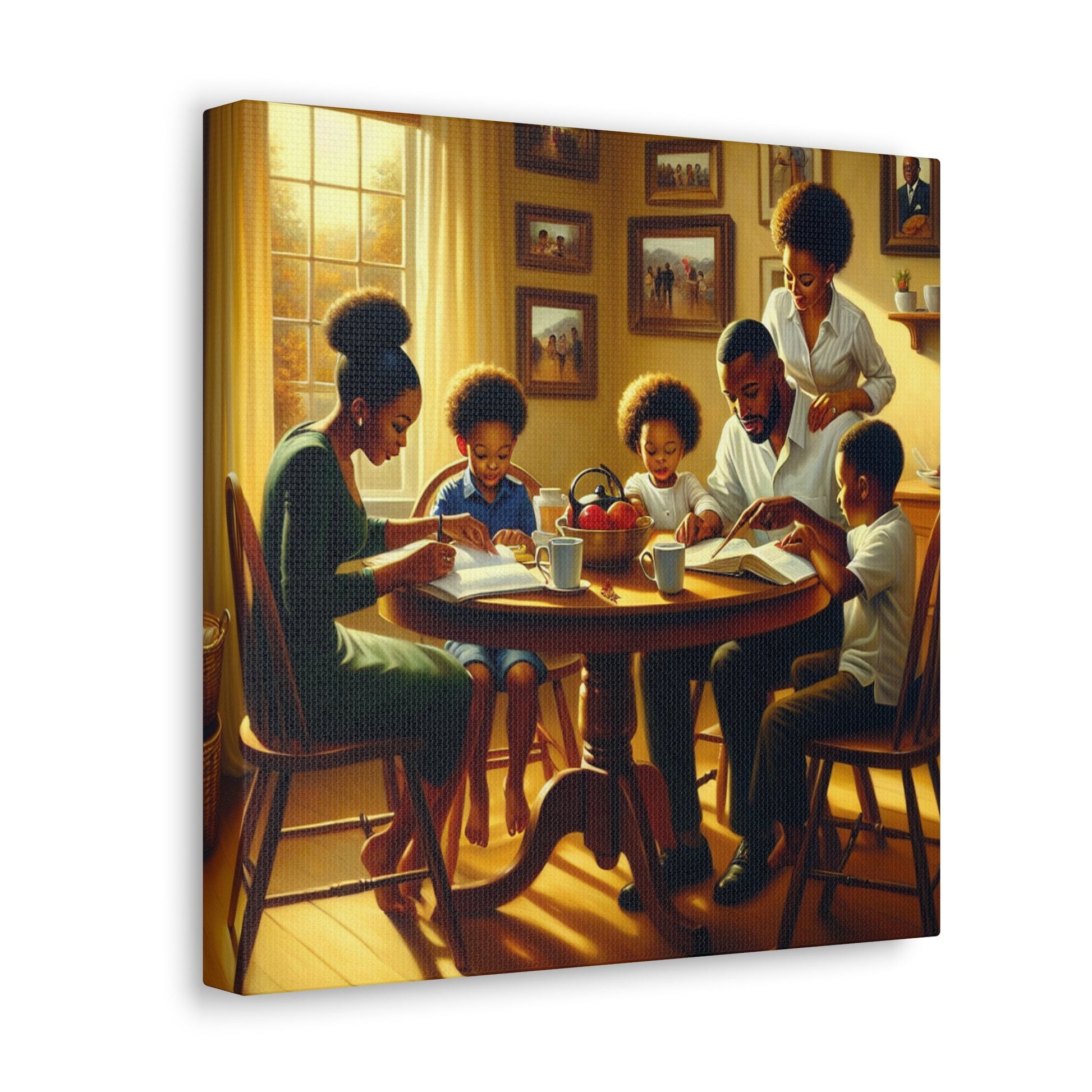 "Family Time: A Cozy Study" - Canvas - Authentic4Us