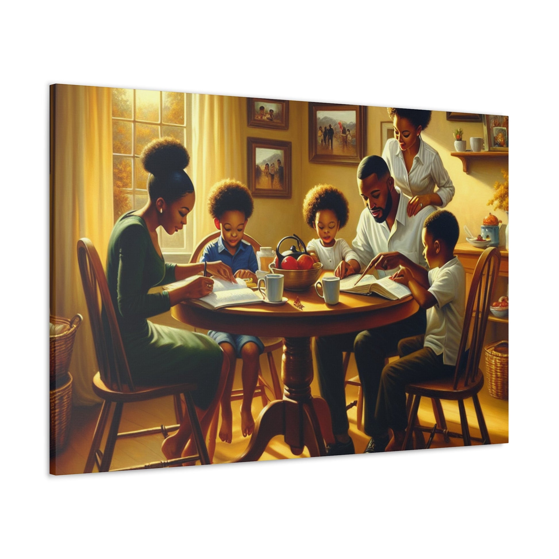 "Family Time: A Cozy Study" - Canvas - Authentic4Us