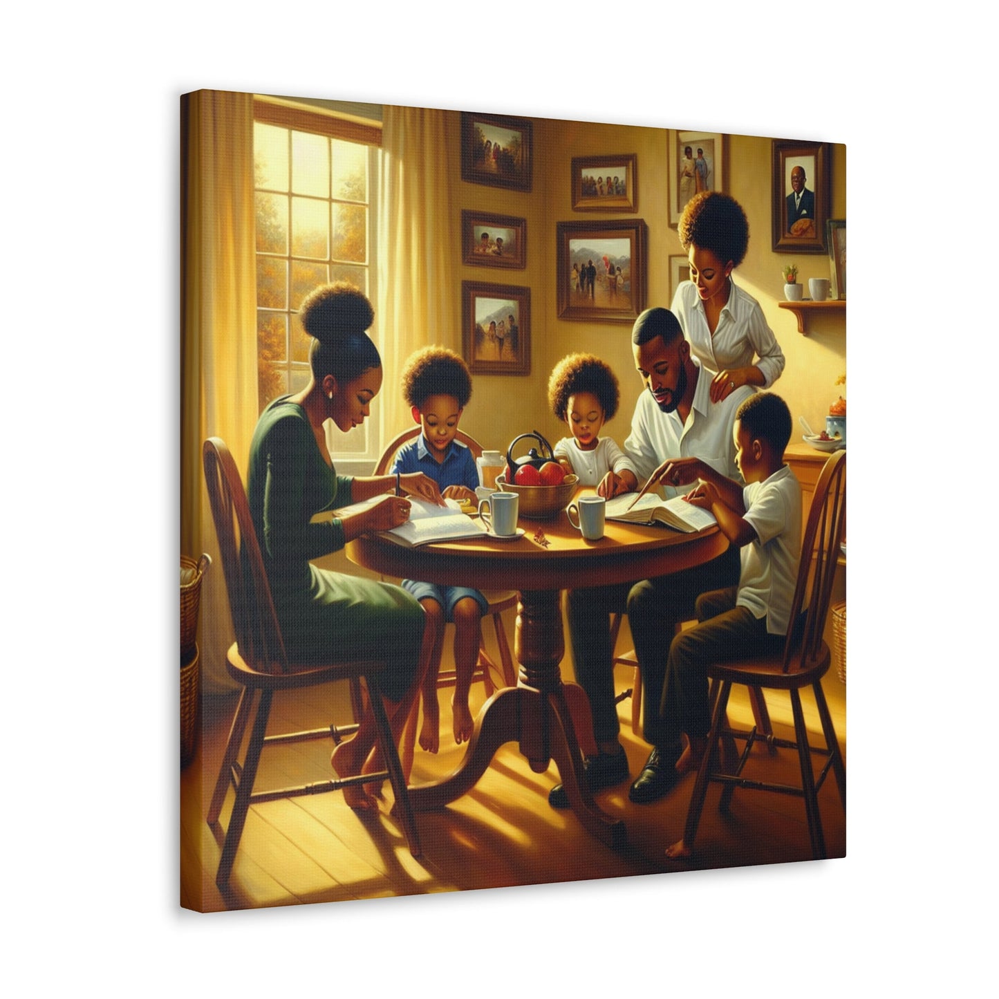 "Family Time: A Cozy Study" - Canvas - Authentic4Us