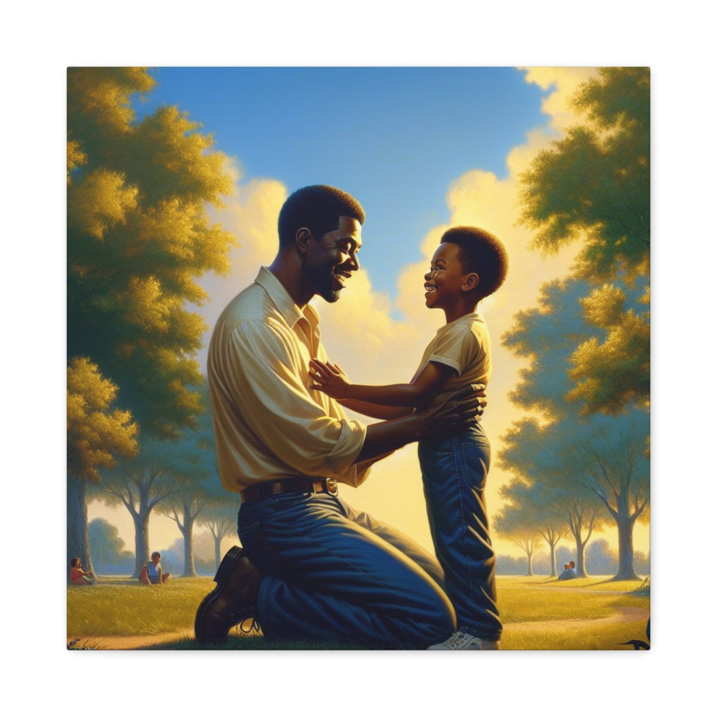 "Father and Son: A Bonding Moment" - Canvas - Authentic4Us