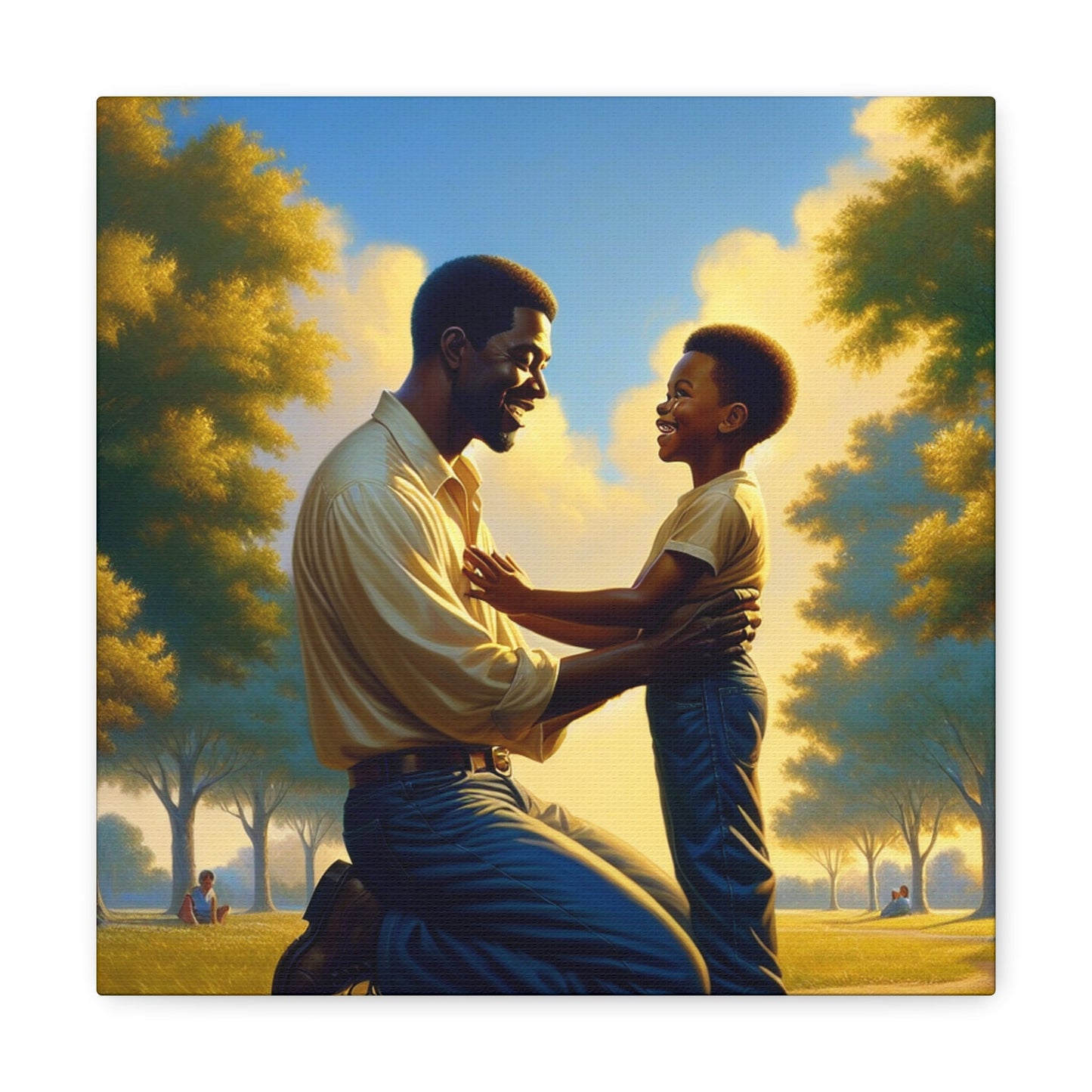 "Father and Son: A Bonding Moment" - Canvas - Authentic4Us