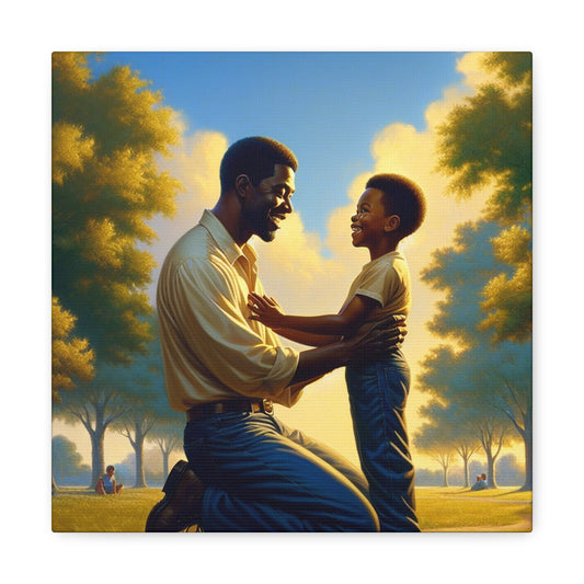 "Father and Son: A Bonding Moment" - Canvas - Authentic4Us