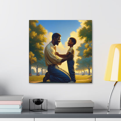 "Father and Son: A Bonding Moment" - Canvas - Authentic4Us