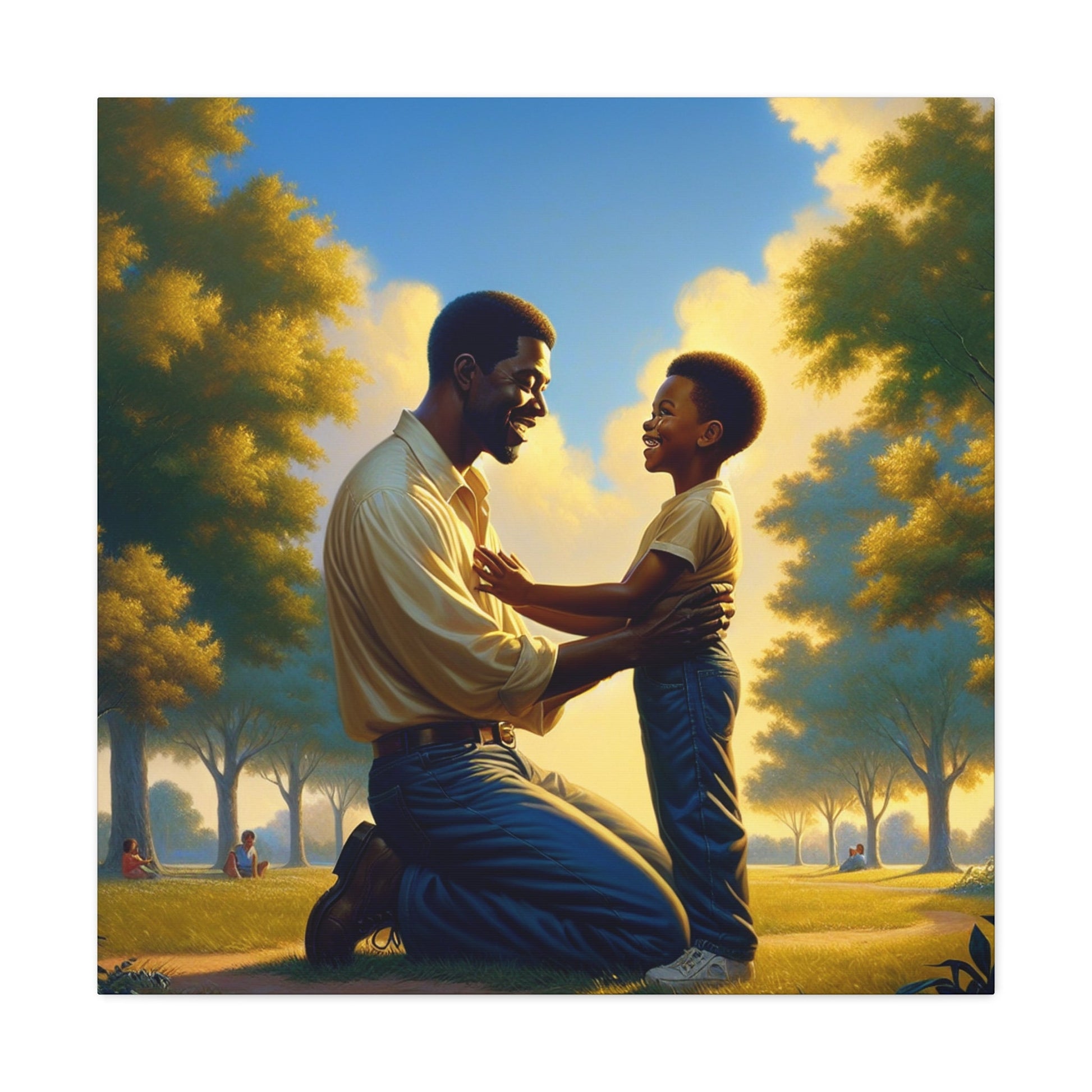 "Father and Son: A Bonding Moment" - Canvas - Authentic4Us