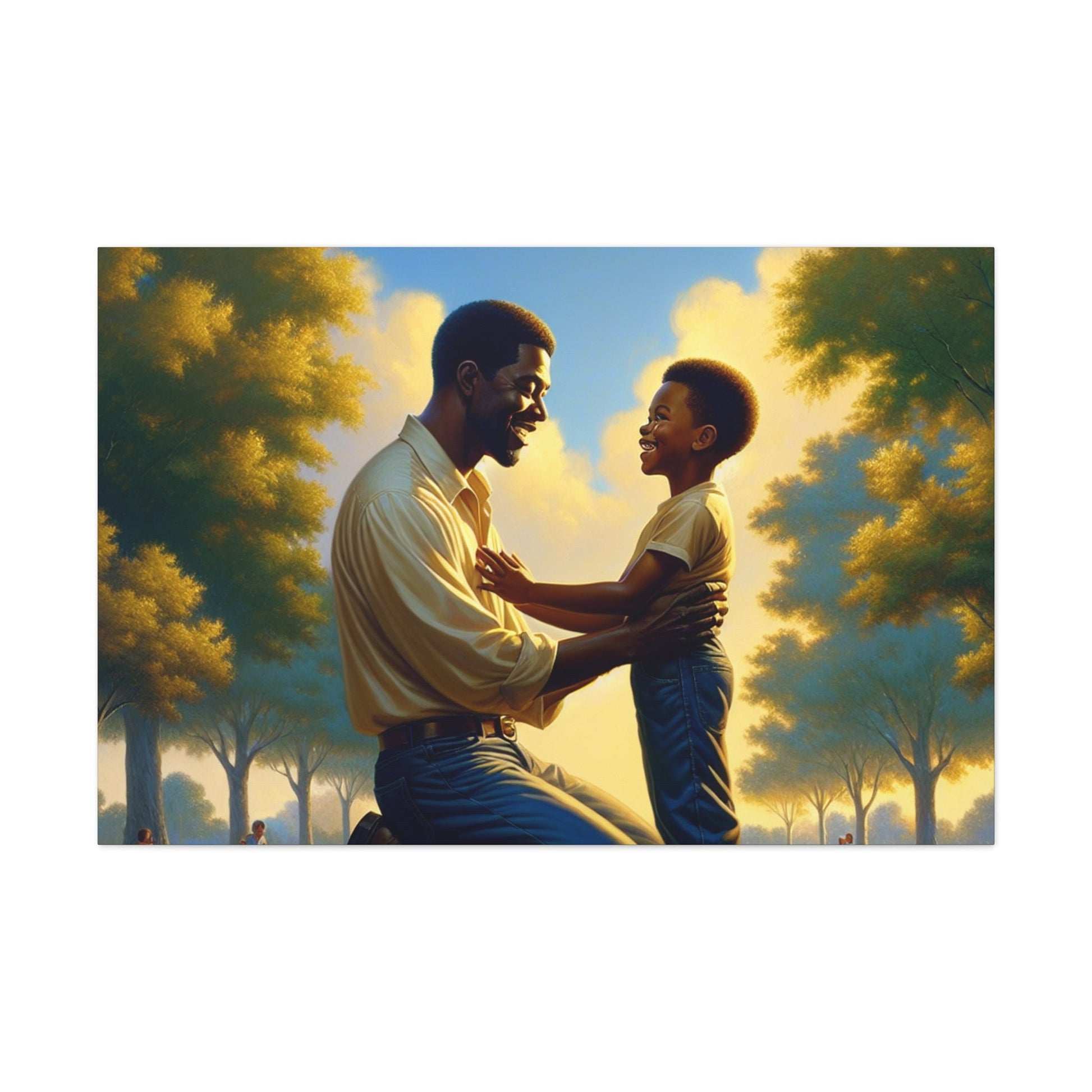 "Father and Son: A Bonding Moment" - Canvas - Authentic4Us