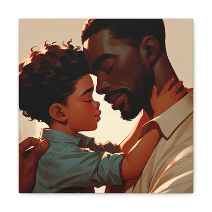 "Father-Son Embrace: A Serene Connection" - Canvas - Authentic4Us