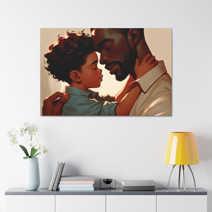 "Father-Son Embrace: A Serene Connection" - Canvas - Authentic4Us