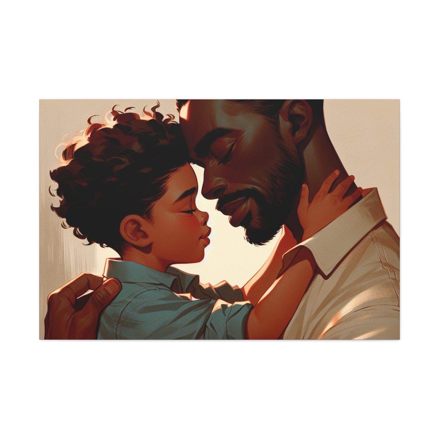 "Father-Son Embrace: A Serene Connection" - Canvas - Authentic4Us