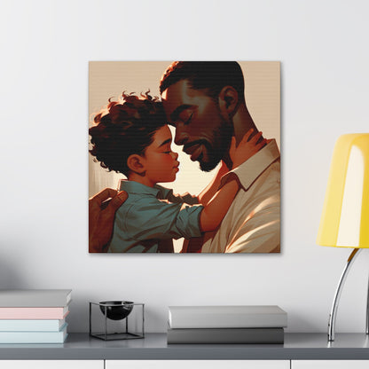 "Father-Son Embrace: A Serene Connection" - Canvas - Authentic4Us