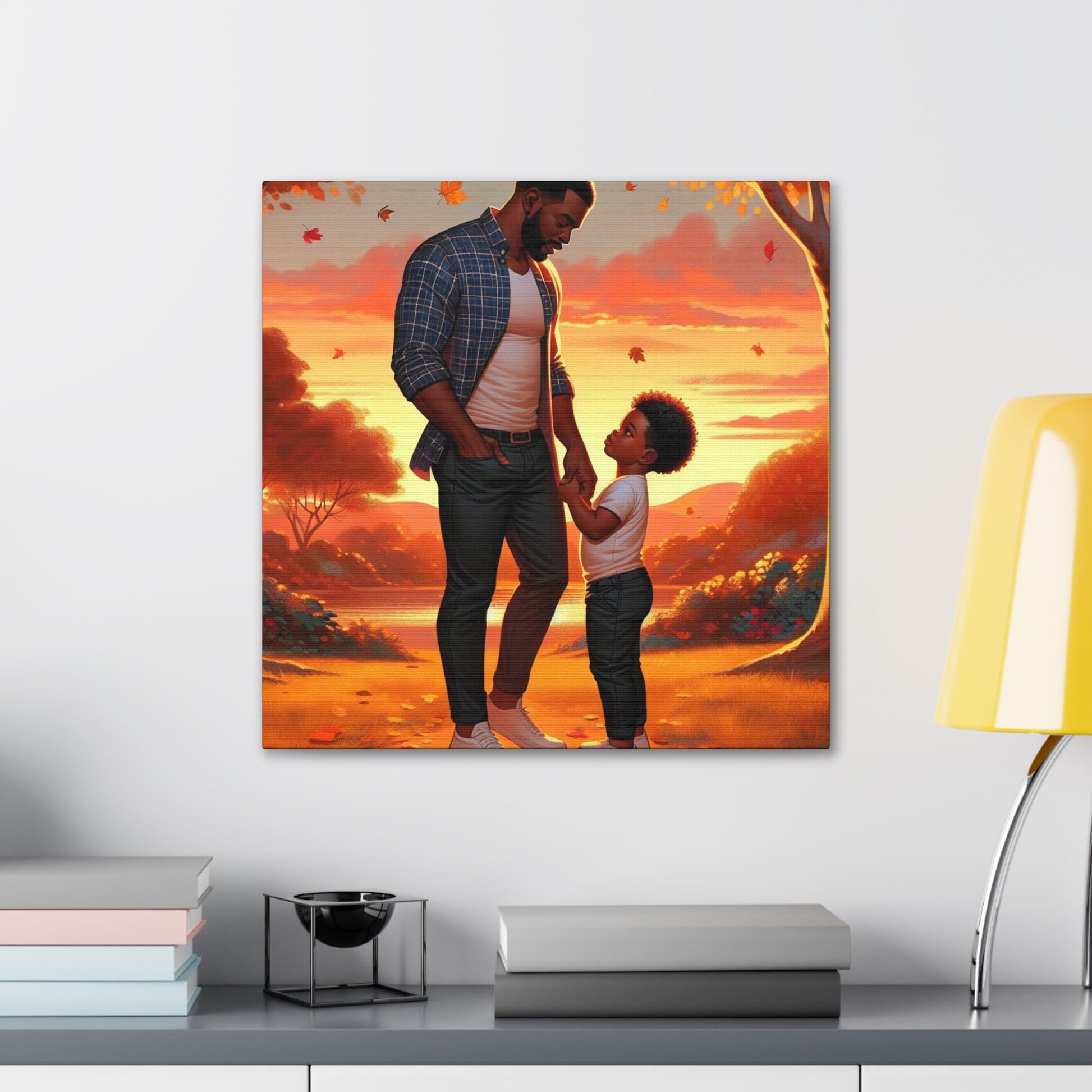 "Father-son Sunset Bond Painting" - Canvas - Authentic4Us