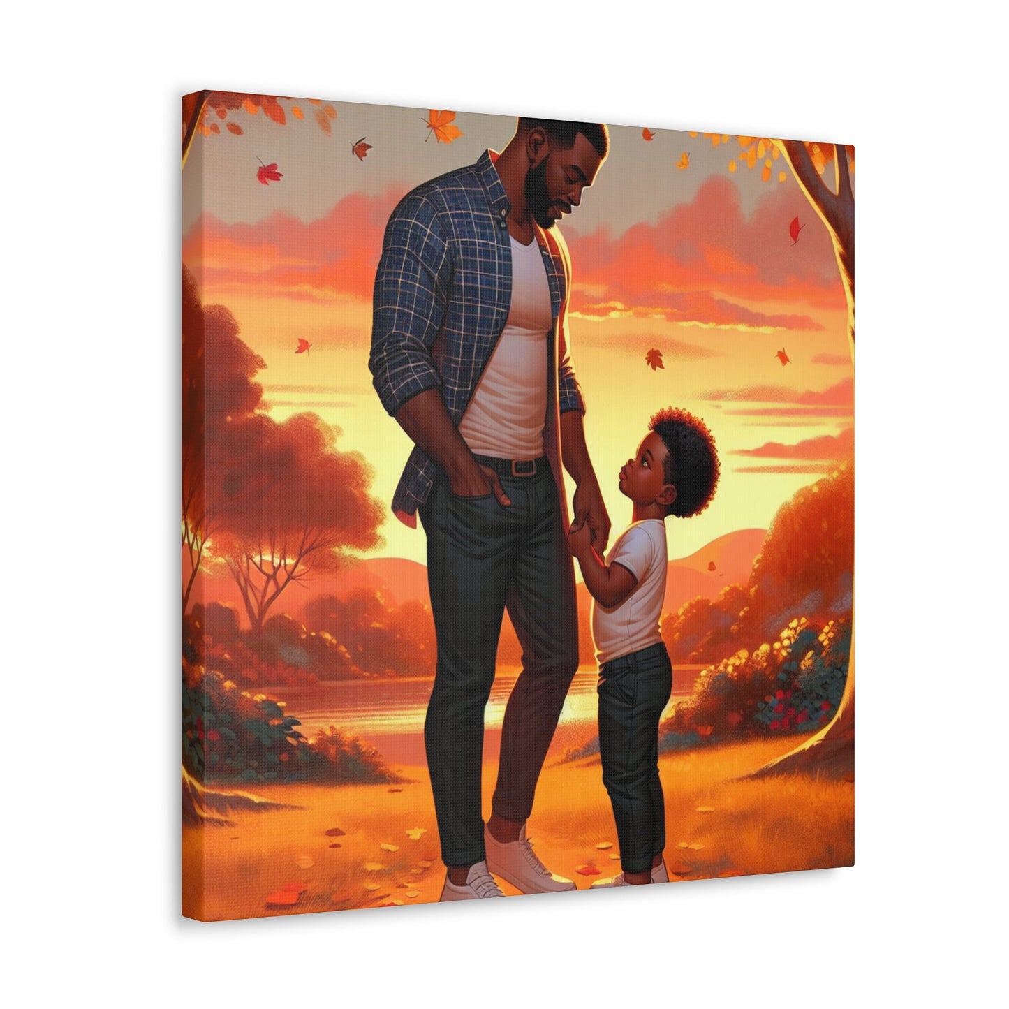 "Father-son Sunset Bond Painting" - Canvas - Authentic4Us