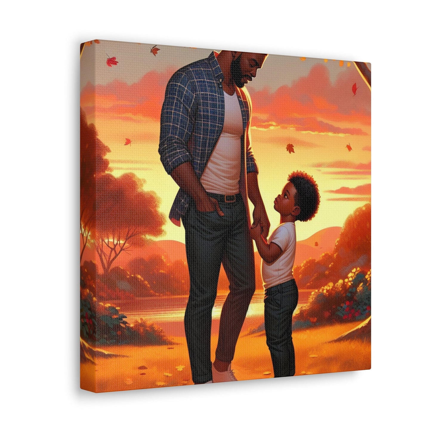 "Father-son Sunset Bond Painting" - Canvas - Authentic4Us