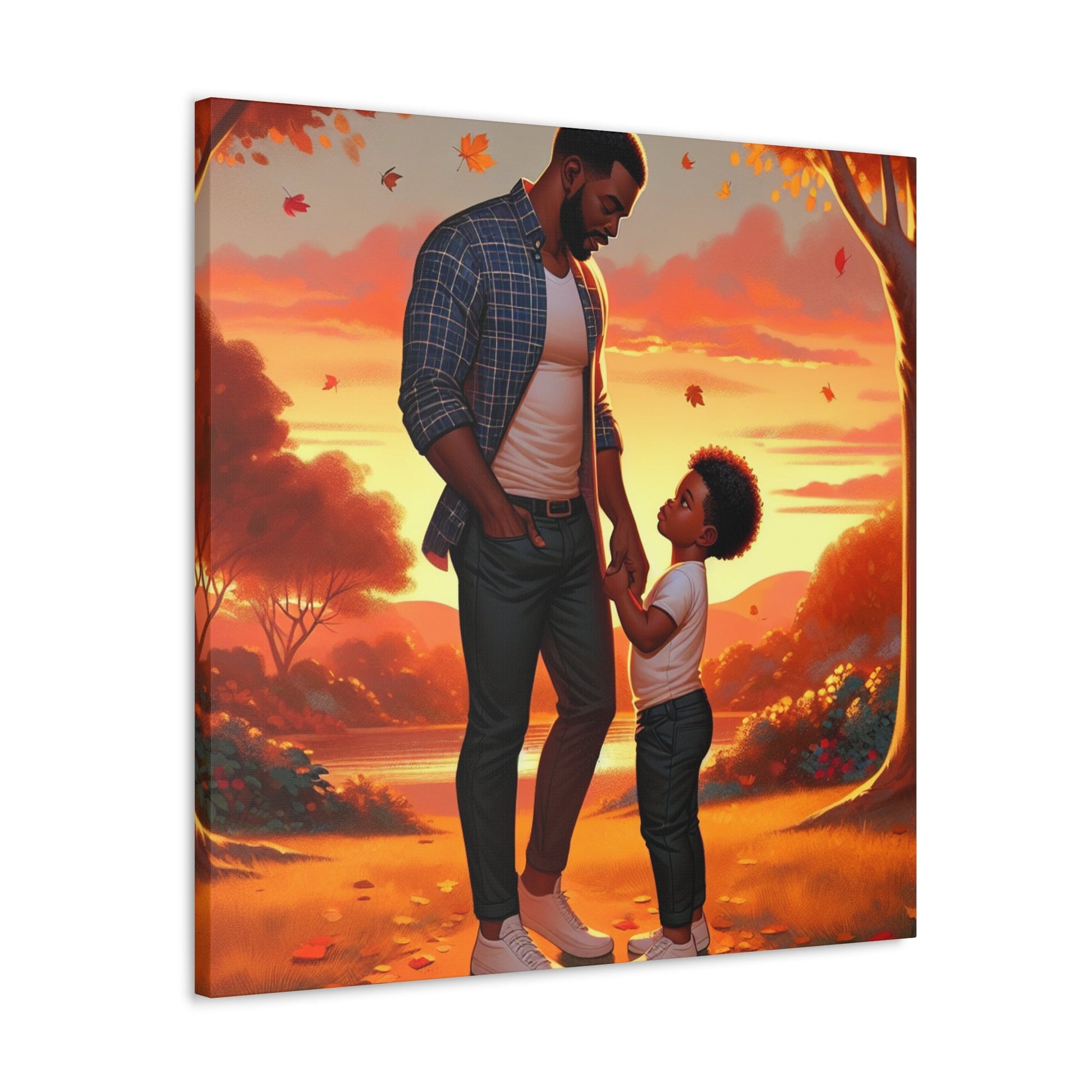 "Father-son Sunset Bond Painting" - Canvas - Authentic4Us