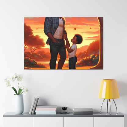 "Father-son Sunset Bond Painting" - Canvas - Authentic4Us