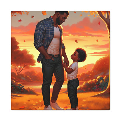 "Father-son Sunset Bond Painting" - Canvas - Authentic4Us