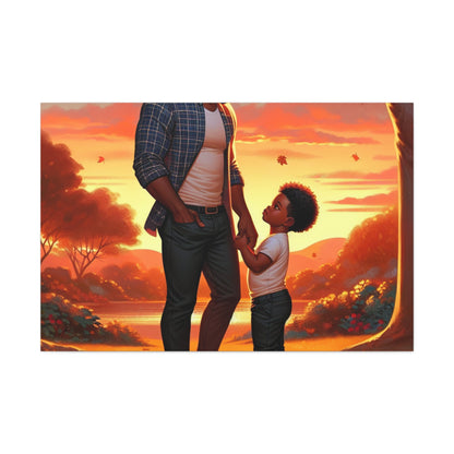 "Father-son Sunset Bond Painting" - Canvas - Authentic4Us