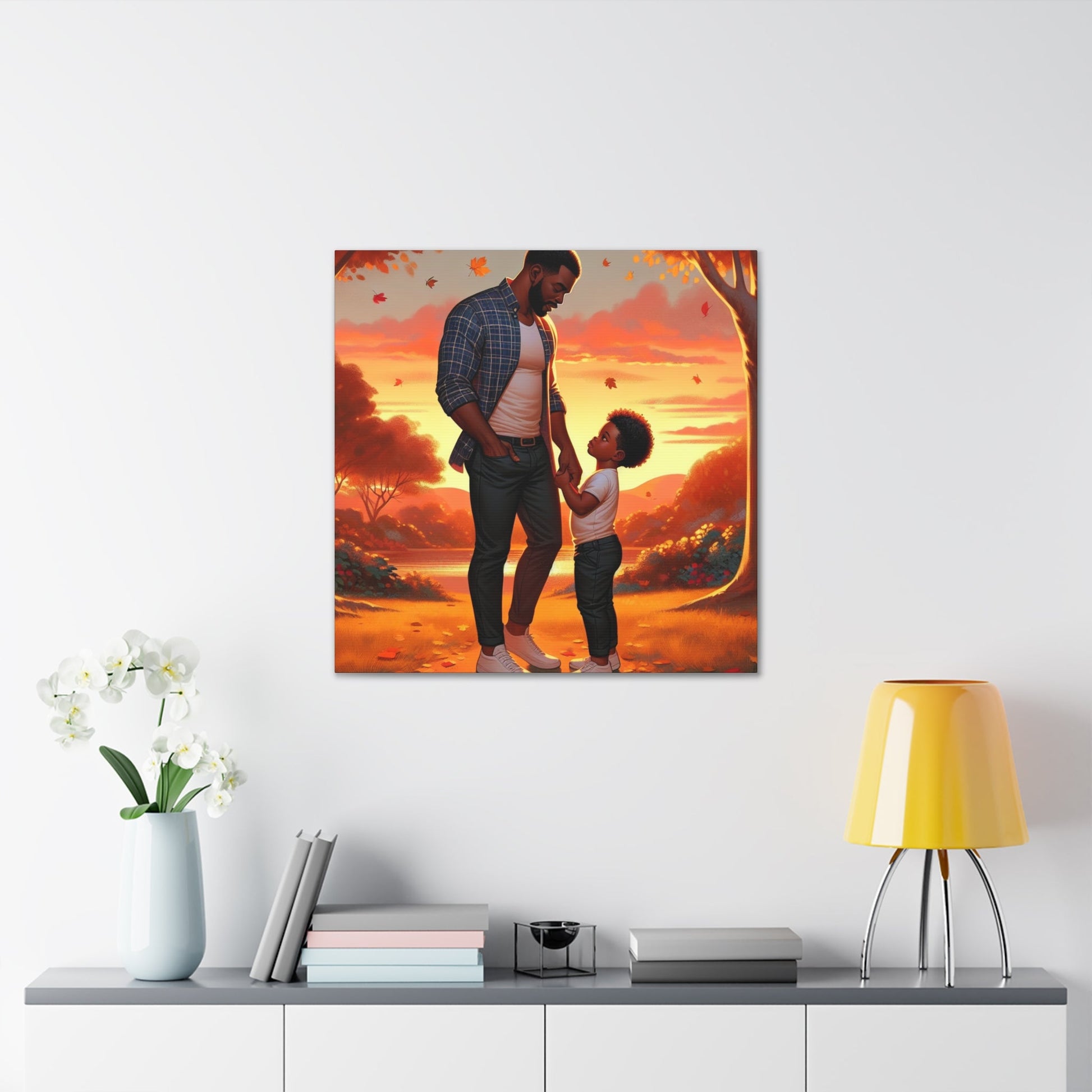 "Father-son Sunset Bond Painting" - Canvas - Authentic4Us