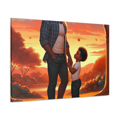 "Father-son Sunset Bond Painting" - Canvas - Authentic4Us