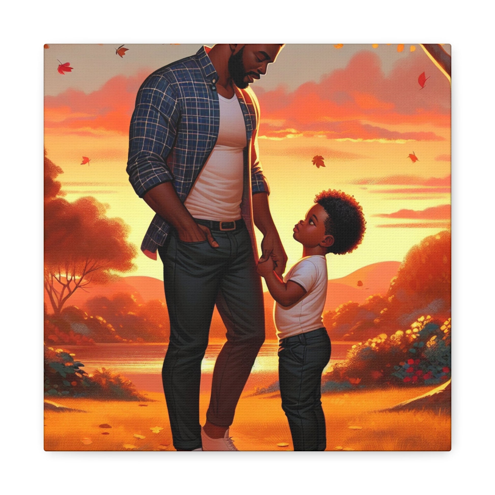 "Father-son Sunset Bond Painting" - Canvas - Authentic4Us