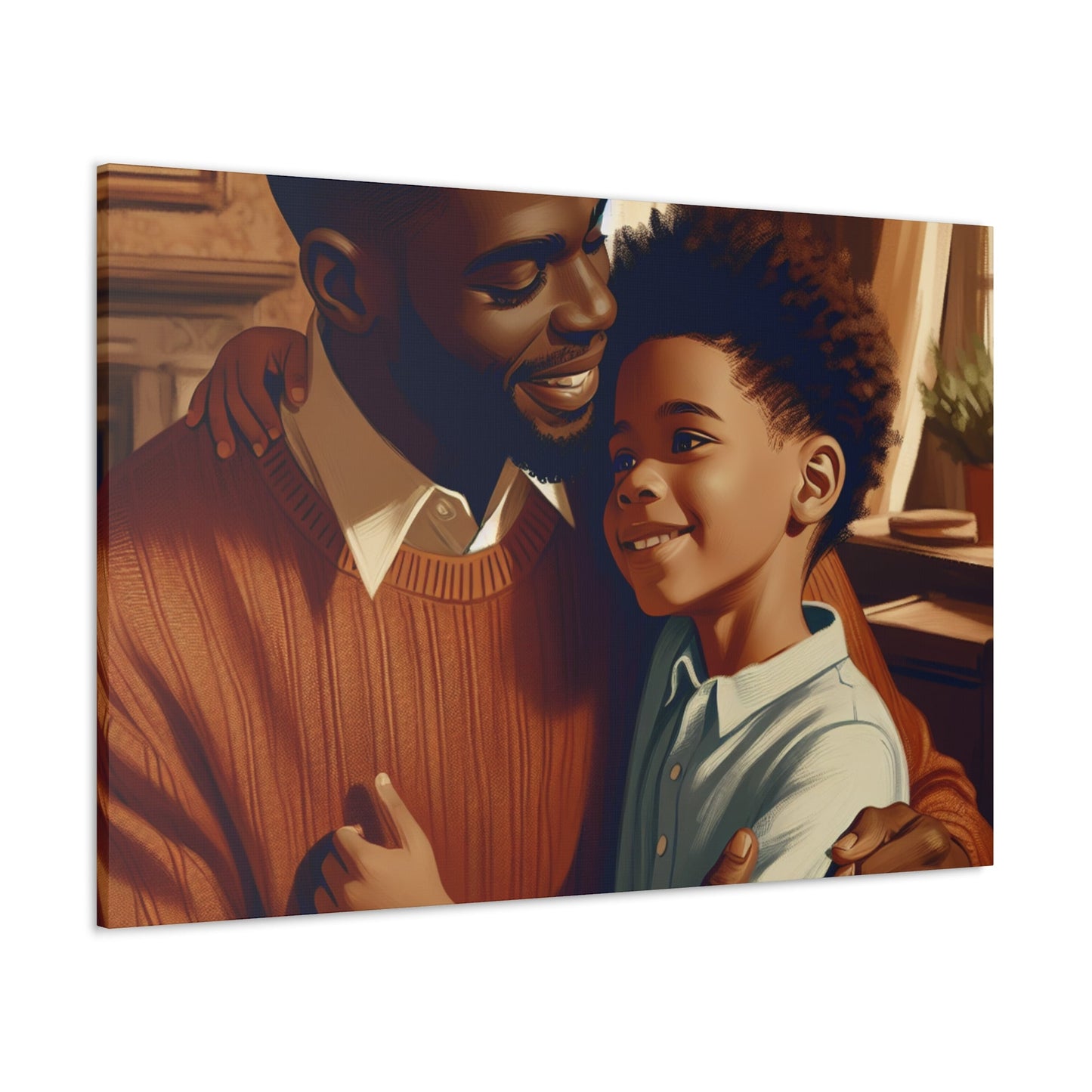 "Fatherly Love: A Tender Embrace" - Canvas - Authentic4Us