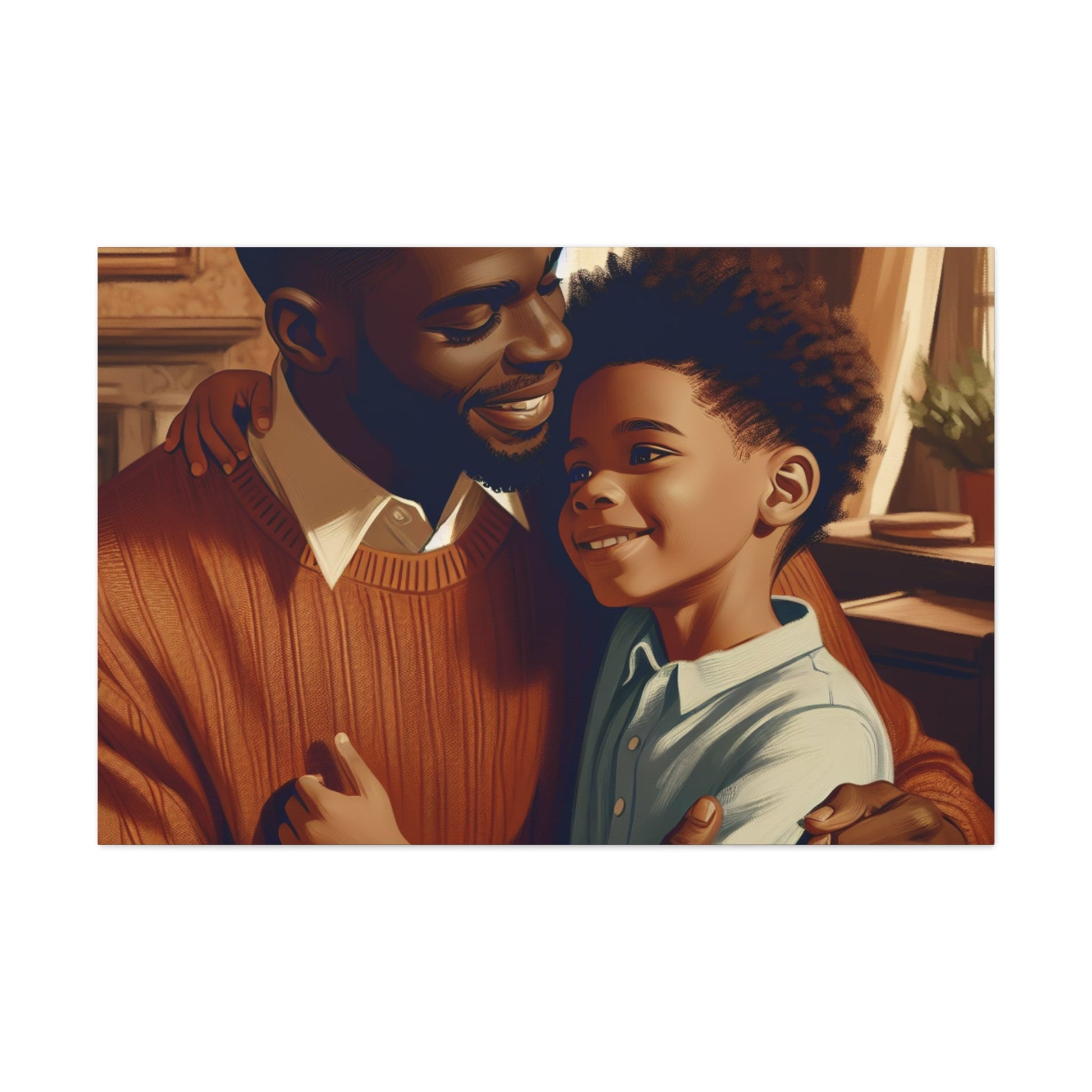 "Fatherly Love: A Tender Embrace" - Canvas - Authentic4Us