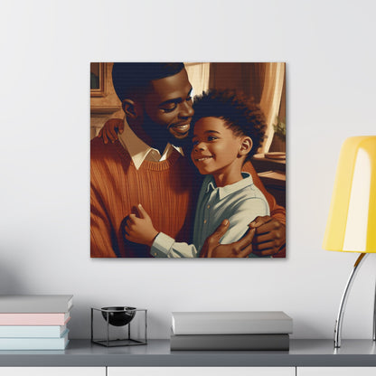 "Fatherly Love: A Tender Embrace" - Canvas - Authentic4Us