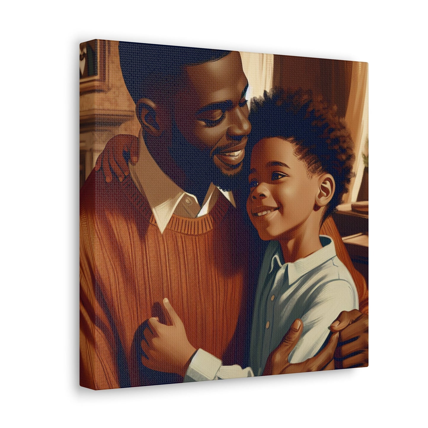 "Fatherly Love: A Tender Embrace" - Canvas - Authentic4Us