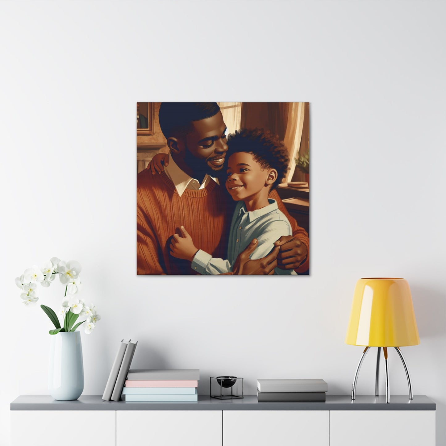 "Fatherly Love: A Tender Embrace" - Canvas - Authentic4Us