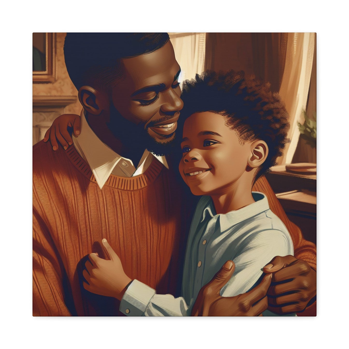 "Fatherly Love: A Tender Embrace" - Canvas - Authentic4Us