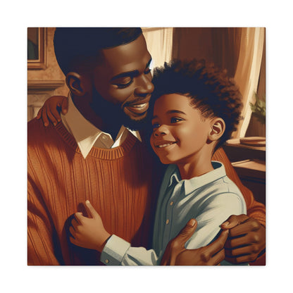 "Fatherly Love: A Tender Embrace" - Canvas - Authentic4Us