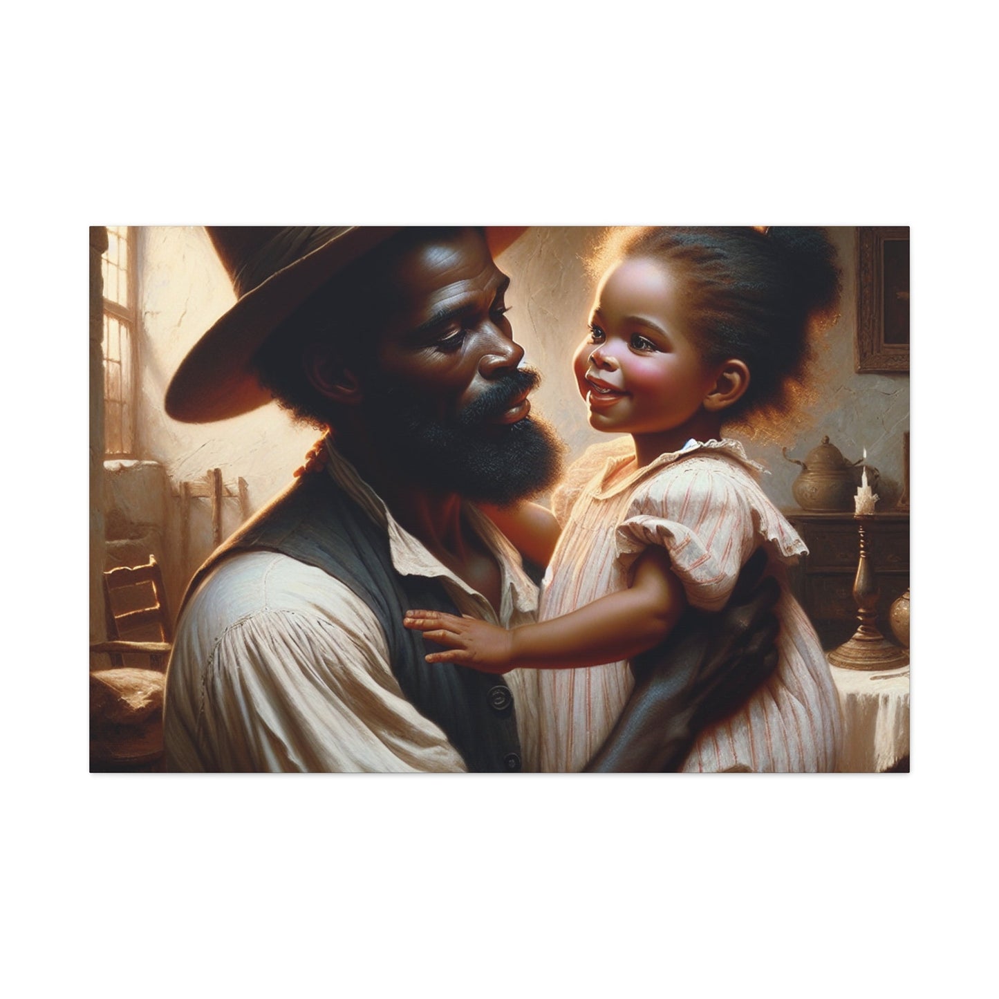 "Fatherly Love in Golden Glow" - Canvas - Authentic4Us