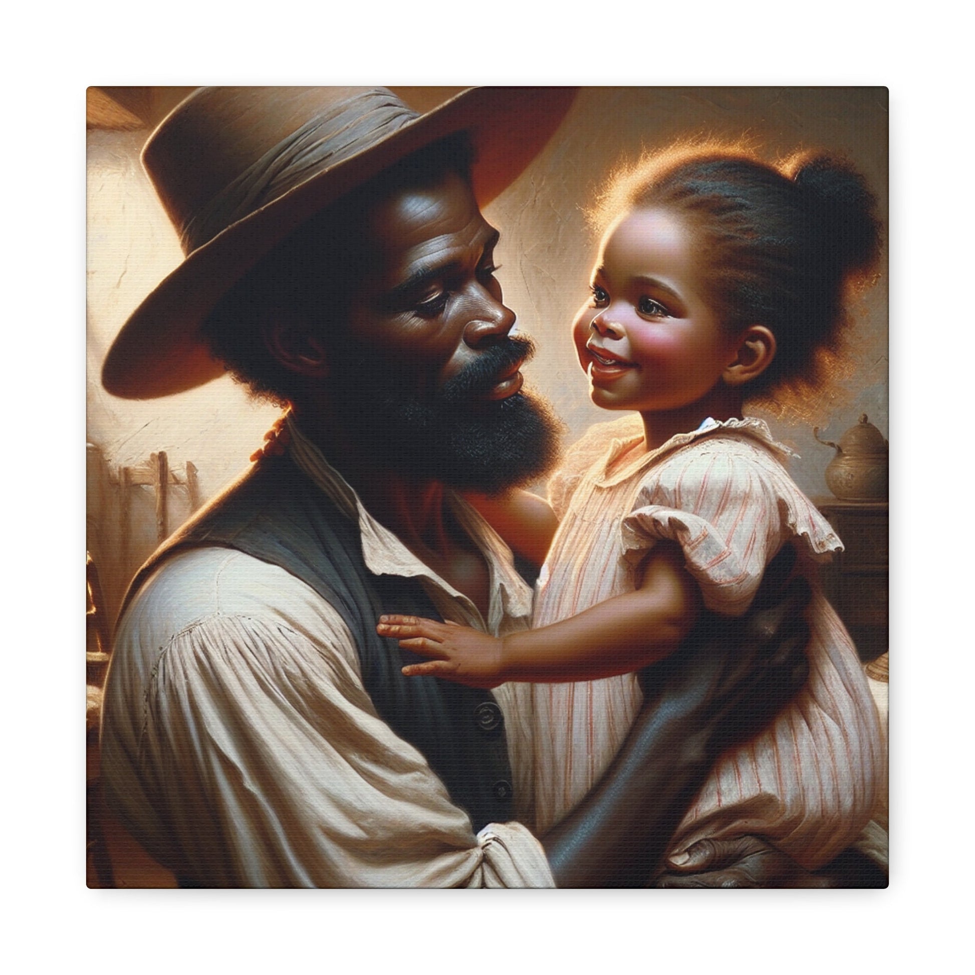 "Fatherly Love in Golden Glow" - Canvas - Authentic4Us